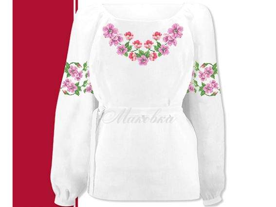 СДТ3-001 Сорочка для девушки, на 36-44р, Розовые цветы, домотканная заготовка, ВДВ СДТ3-001 Сорочка для девушки, на 36-44р, Розовые цветы, домотканная заготовка, ВДВ