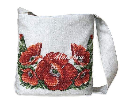 Заготовка Сумка-вишиванка Маки, С-06, ВДВ Заготовка Сумка-вишиванка Маки, С-06, ВДВ