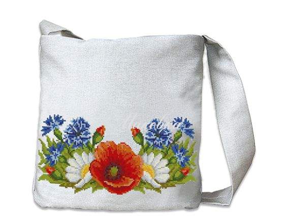Заготовка Сумка-вишиванка Польові квіти, С-07, ВДВ Заготовка Сумка-вишиванка Польові квіти, С-07, ВДВ