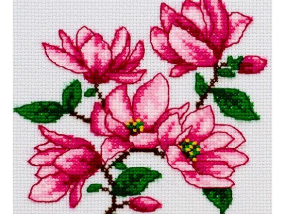 Магнолії М-0118 ВДВ набір для вишивання нитками Магнолії М-0118 ВДВ набір для вишивання нитками
