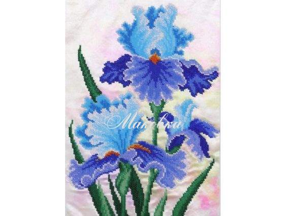Голубой ирис, ТН-0378 ВДВ Вышивка бисером  Голубой ирис, ТН-0378 ВДВ Вышивка бисером 