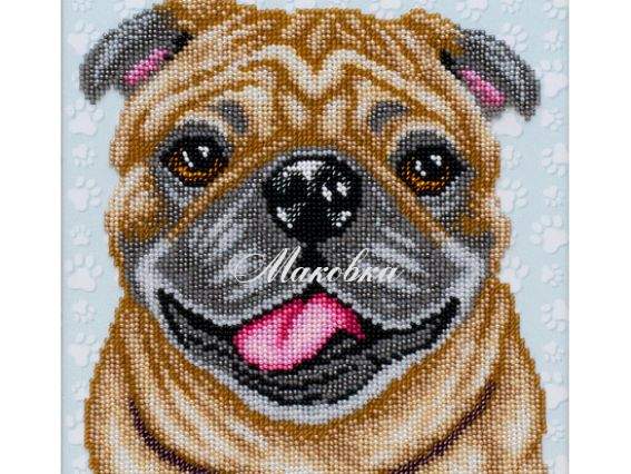 Вышивка бісером После прогулки (мопс) ТН-0911 ВДВ Вышивка бісером После прогулки (мопс) ТН-0911 ВДВ