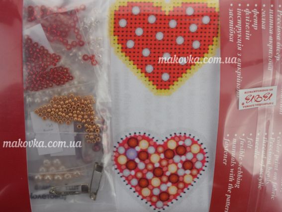Набор для вишивання прикраса БР-016 Брошка Серце, ВДВ