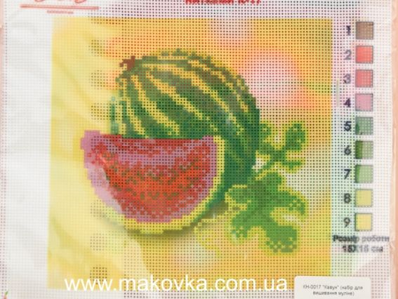 Арбуз, КН-17 ВДВ набор для вышивания нитками Арбуз, КН-17 ВДВ набор для вышивания нитками