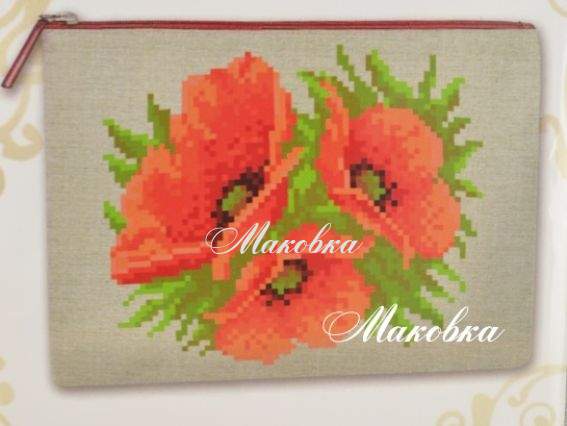 Заготовка для косметички Маки, КО-06 ВДВ, 25х20 см