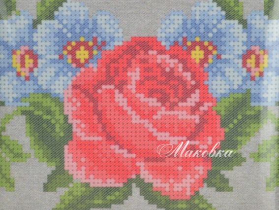 Заготовка для вишивки косметички Троянда і барвінок, КО-08 ВДВ, 25х20 см