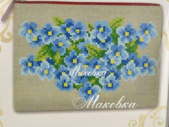 Заготовка для косметички Незабудки, КО-10 ВДВ, 25х20 см