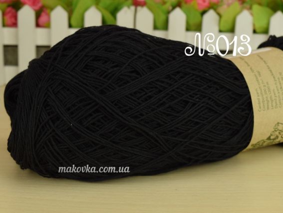 Етно-Коттон 1200 Вівчарі пряжа 013 черный