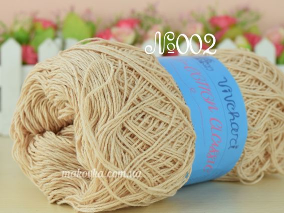 Етно-Коттон 600 Вівчарі пряжа (100г) пряжа 002 світлий беж  (2021г)