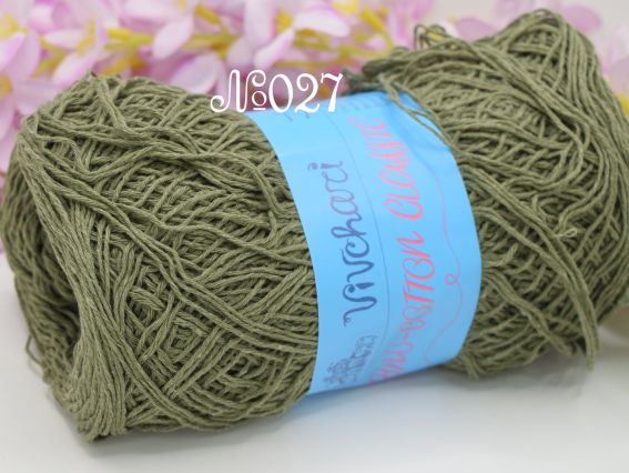 Етно-Коттон 600 Вівчарі пряжа (100г) пряжа 027 хакі