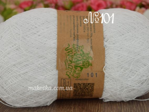 Этно-Коттон 1500 Вівчарі пряжа 101 белый