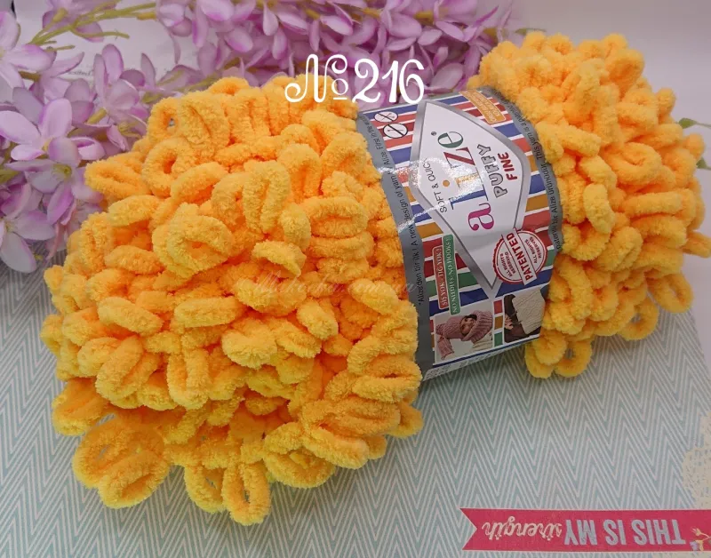 Пряжа для вязания руками Alize PUFFY Fine (Пафи файн Ализ) | Маковка