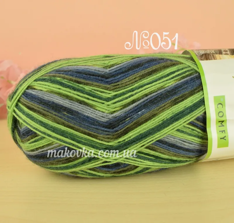 Пряжа носочная Comfy Lady yarn Комфи Леди ярн нитка носочная для