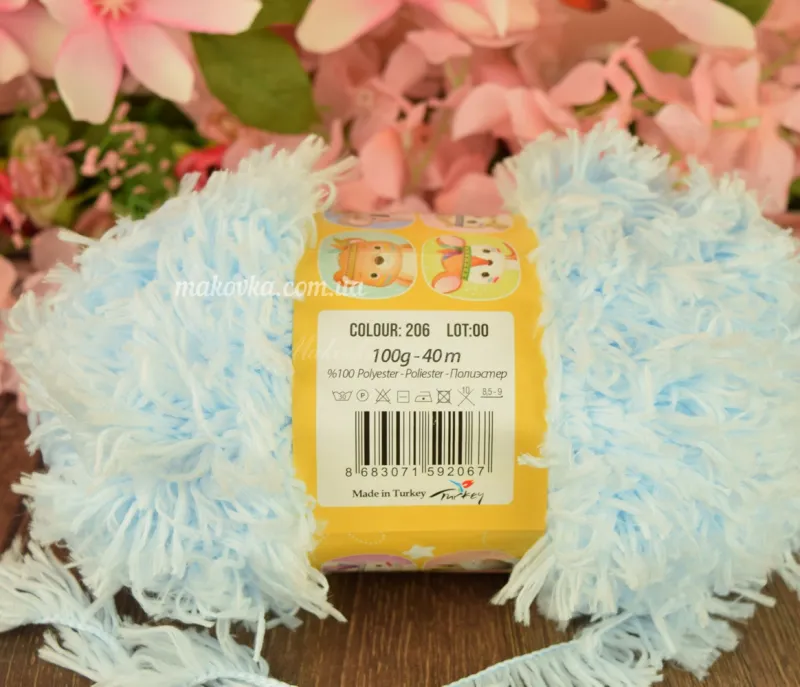 Меховые нитки для вязания Happy Toys Premium yarns Хэппи тойс