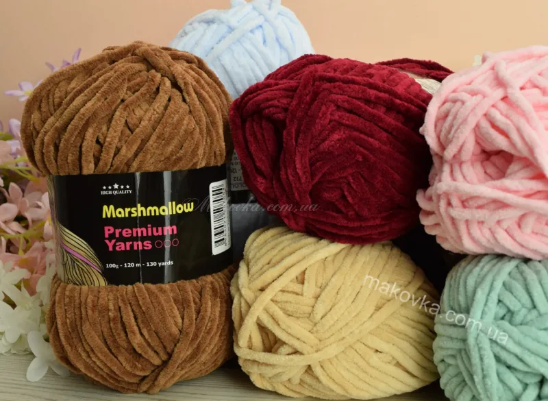 ミルページ Пряжа Premium yarns Marshmallow Маршмелоу премиум ярнс велюровые