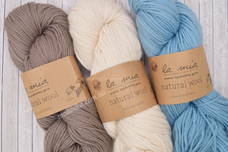 Пряжа Natural wool la mia шерстяная Натурал вул ла міа | Маковка