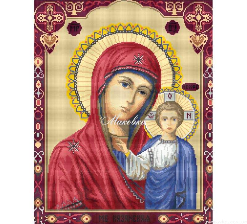 НИК-5318 Набор для вышивки бисером Иверская икона Божией Матери