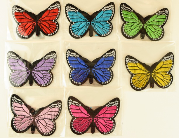 Термо-аппликация Бабочка №5,с цветными крыльями, 1 шт