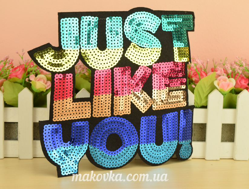 Термоаппликация для одежды Надпись Jast Like you, 21,5х19 см, 1 шт