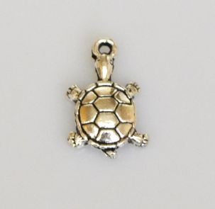 Подвеска черепаха №1, античное серебро, 1 шт