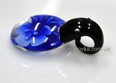 Подвеска-кулон Lampwork Жук синяя