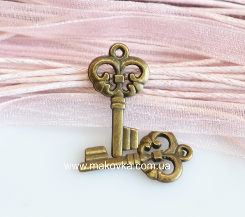 Подвеска Ключ №9, 23 см, античная бронза, 1 шт