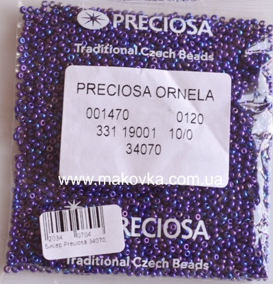 Чешский бисер Preciosa №10/0, круглый, цвет 34070