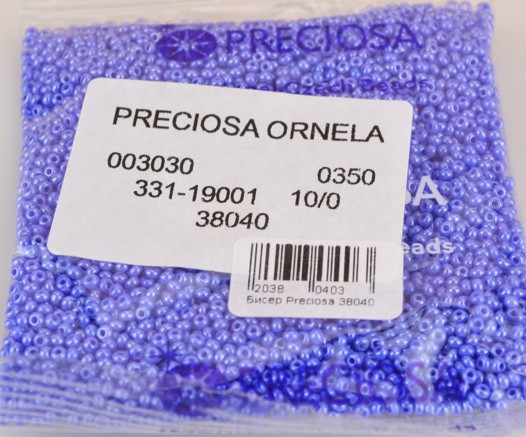 Чешский бисер Preciosa №10/0, круглый, цвет 38040 синий