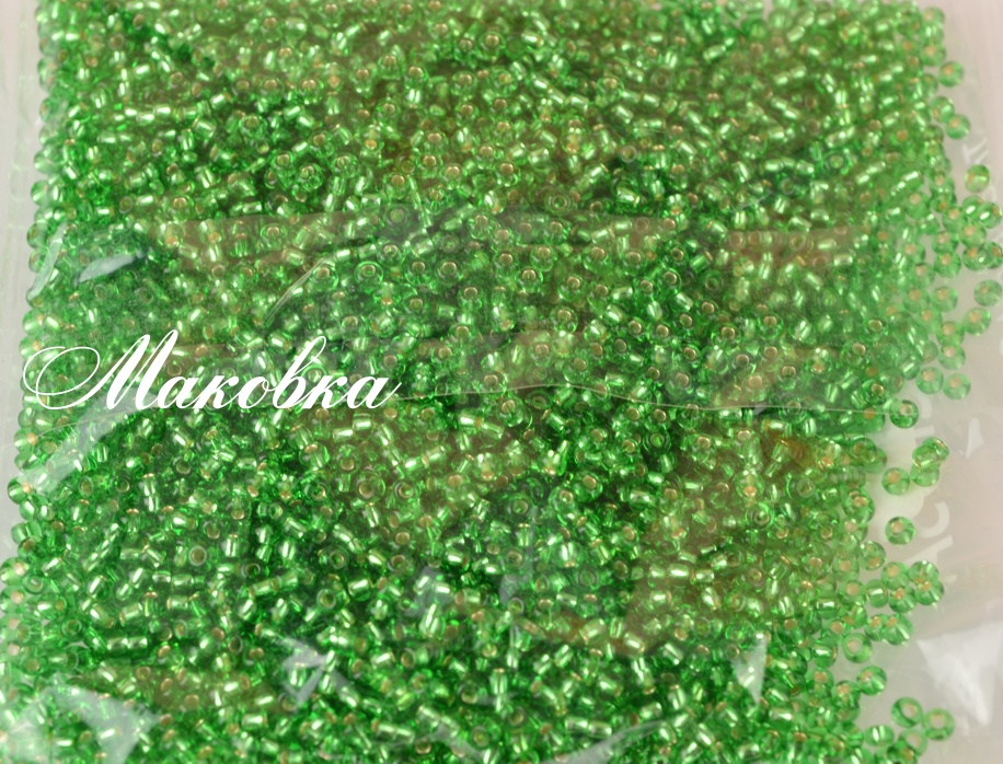 Чешский бисер Preciosa №10/0, круглый, цвет 57100 зеленый