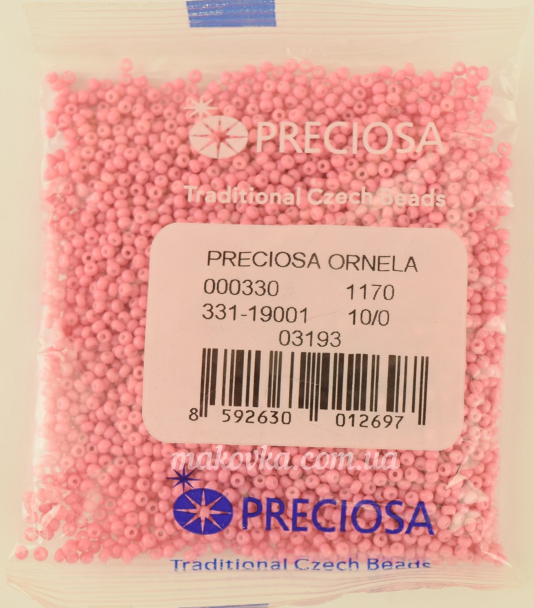Чешский бисер Preciosa №10/0, круглый, цвет 03193 розовый , 50 г