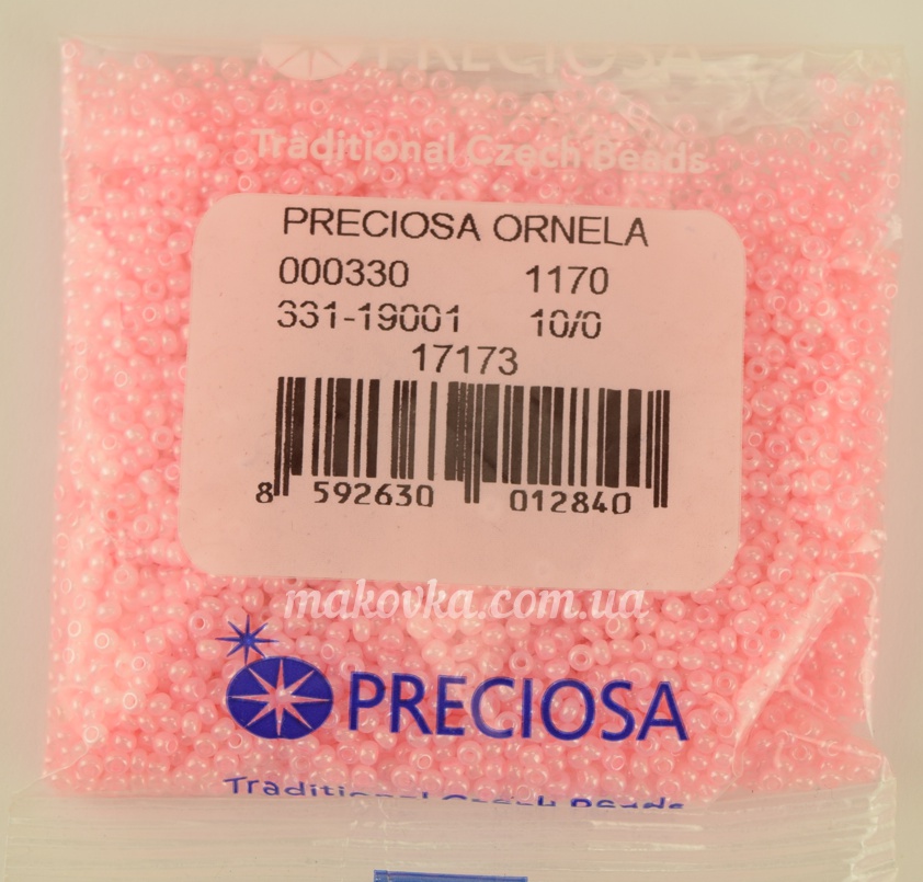 Чешский бісер Preciosa №10/0, круглый, цвет 17173 розовый  50 г