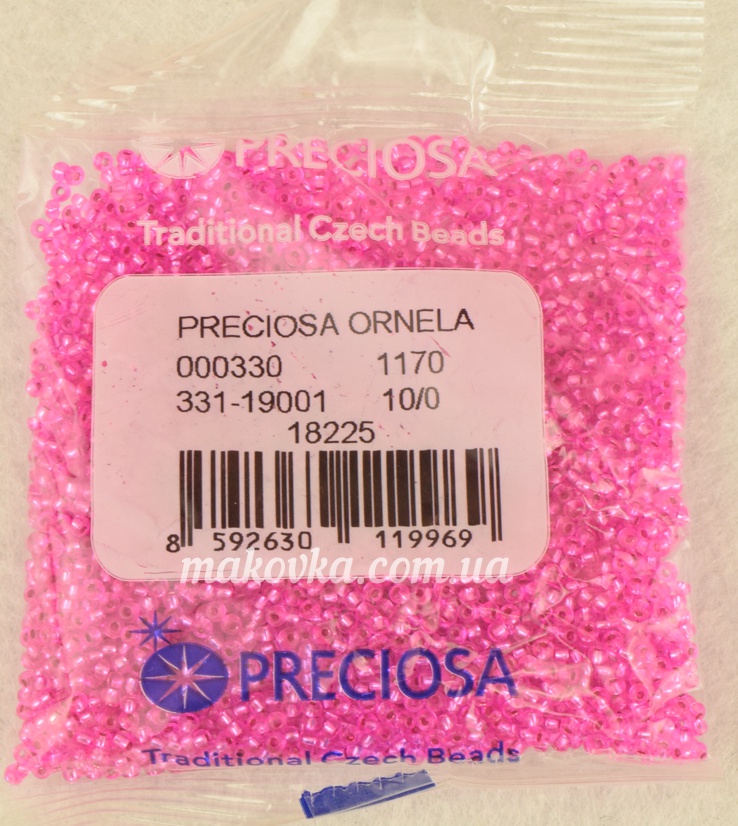 Чешский бісер Preciosa №10/0, круглый, цвет 18225 розовый , 50 г