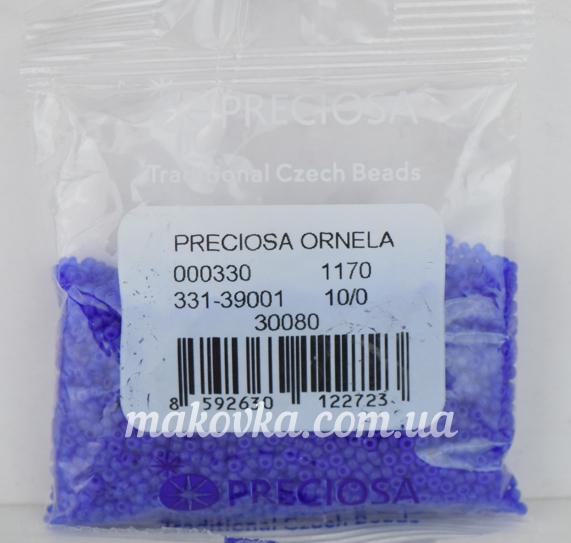 Бисер Preciosa матовый 30080 , №10, 331-39 синий  50 г