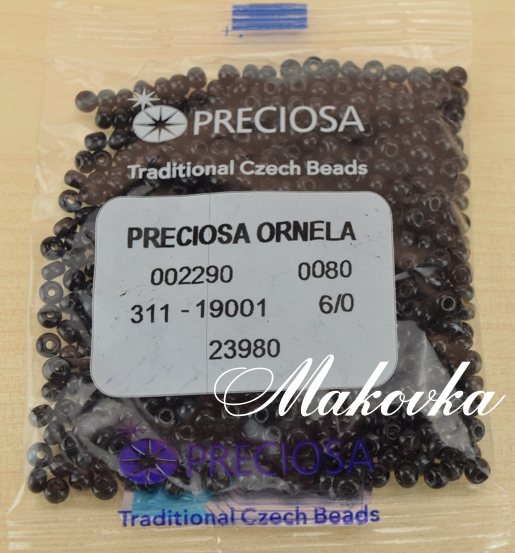 Бисер Preciosa №6, круглый 311-19 цвет 23980 черный 50 г