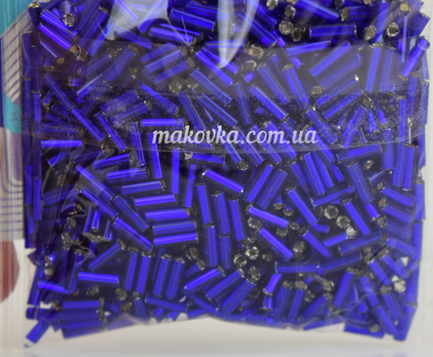Бисер Preciosa стеклярус-3, 351-22 цвет 37100, прозрачный серебро синий, 50 г