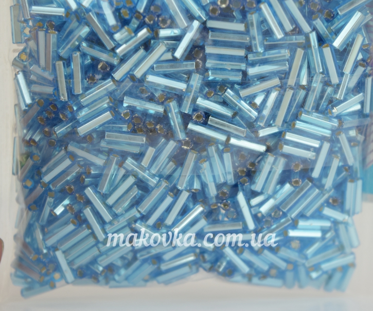 Бісер Preciosa стеклярус-3, 351-22 цвет 67010, прозрачный серебро голубой, 50 г