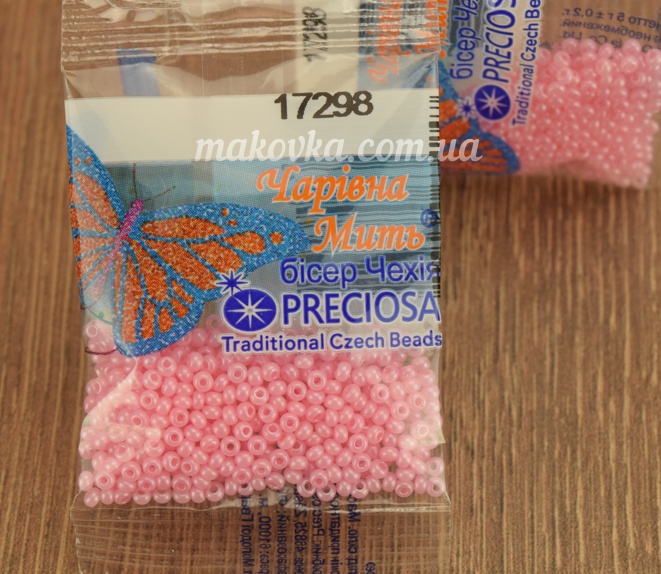 Бисер 5 гр Preciosa 17298 мелованный цветной розовый ЧМ