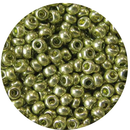 Бисер 5 гр Preciosa 18154 сольгель металлик зеленый, ЧМ