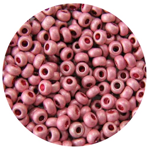 Бисер 5 гр Preciosa 18595 металлик матовый розовый, ЧМ