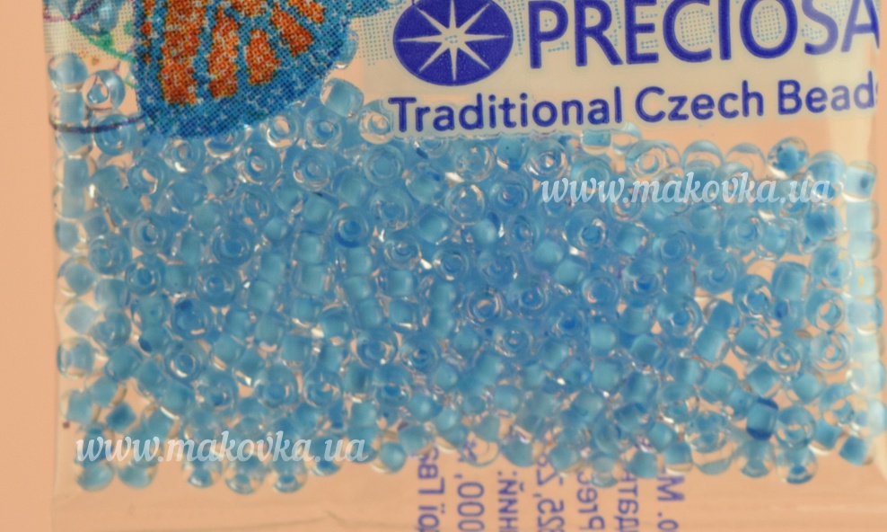 Бисер 5 гр Preciosa 38332 прозрачный окрашенный внутри, голубой