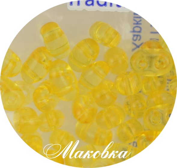 Бісер 5 гр Preciosa 394, ТВИН прозрачный желтый