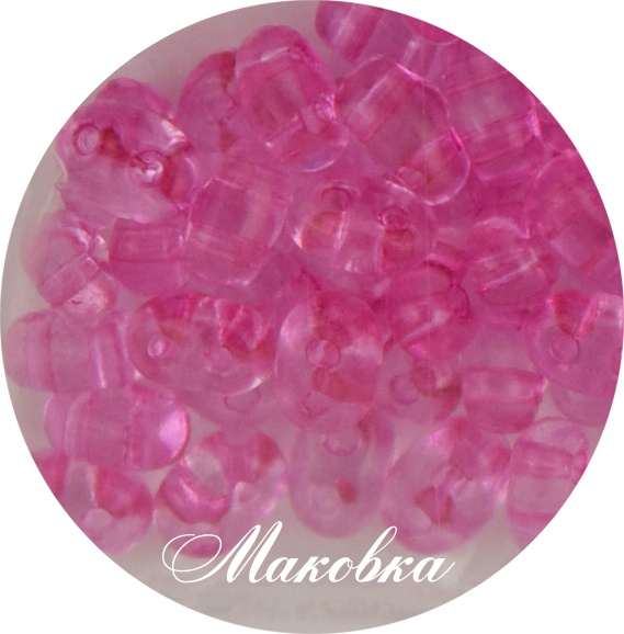 Бісер 5 гр Preciosa 400, ТВИН прозрачный розовый