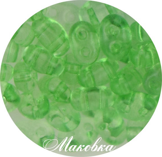 Бісер 5 гр Preciosa 405, ТВИН прозрачный светло-зеленый
