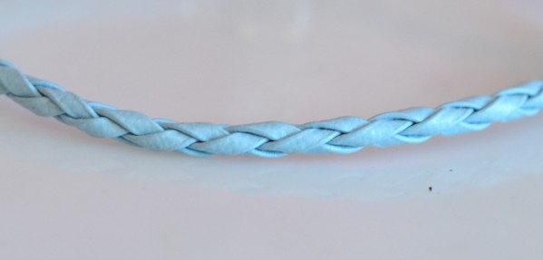 Браслет для бусин Пандора-стиля, плетенный, 17 см, голубой