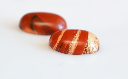 Кабошон из натурального камня Красная Яшма, овал, красный, 13х18 мм