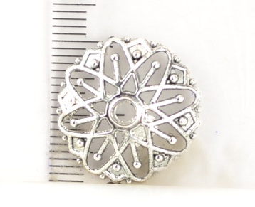 Колпачок бижутерный №32 Астра, 20х6 мм, античное серебро, 1 шт