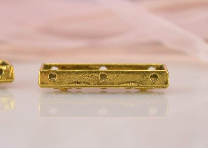 Проставка для бижутерии прямоуг-я 26x8x5 мм, 3/3, античное золото, 1 шт