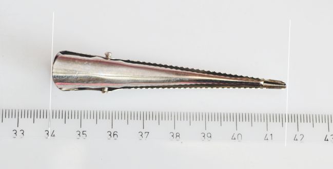 Заколка-зажим (Крокодильчик) 80х6 мм, платина, 1 шт