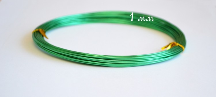 Проволока алюминиевая 1 мм, зеленая 