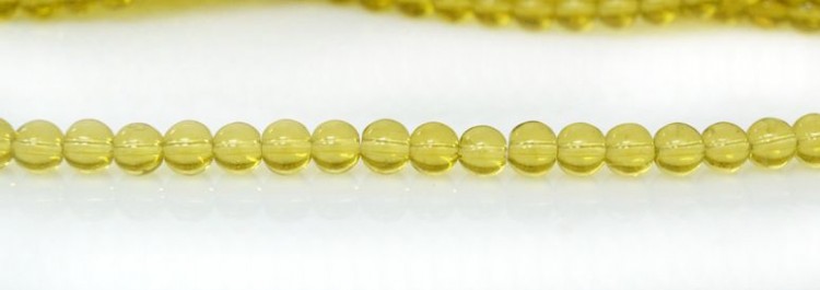Стеклянные бусины в форме шара, 6 мм №3 желтые, 1 низка